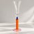 Sculptural late-20th-century hand-blown art glass champagne flute in a striking Postmodern / Memphis-inspired palette. The...