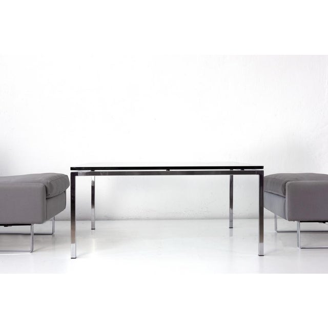 Square Side Table with Glass Top, Germany, 1960s For Sale - Image 4 of 7