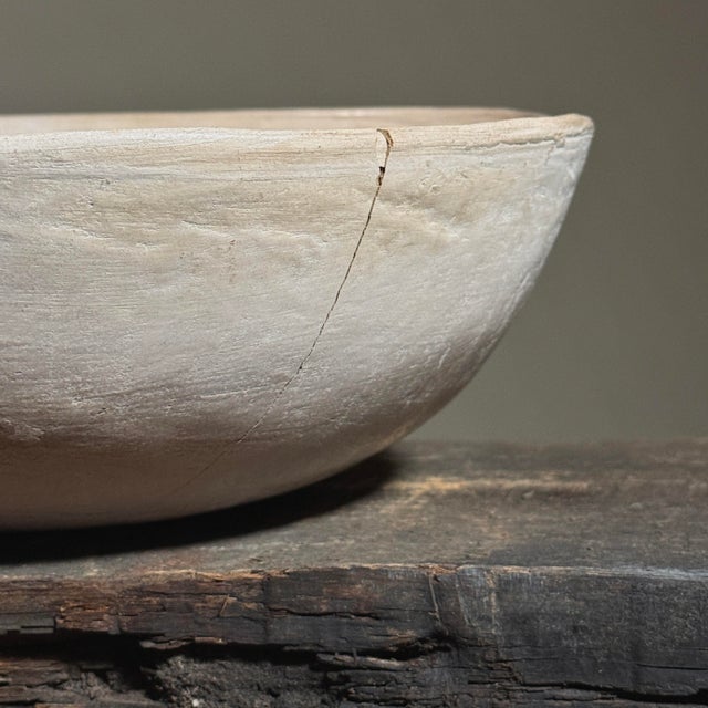 Large Antique Mimbres/Acoma Hand Painted White Slip Bowl With Ant Lion For Sale - Image 9 of 11