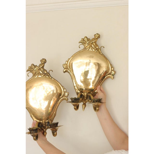 Mid-Century Swedish Brass Sconces, Set of 2 For Sale - Image 9 of 16