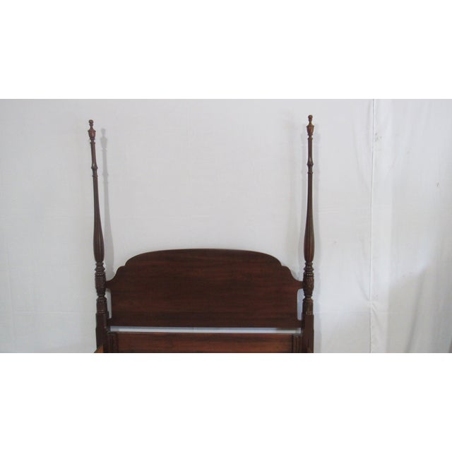 Queen Size Poster Bed Carved James Sterling Cherry For Sale - Image 4 of 6