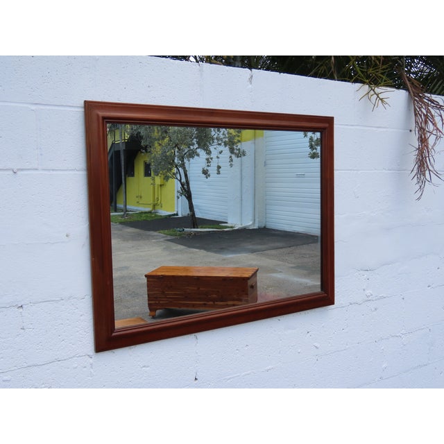 Large Cherry Vanity Dresser Bathroom Wall Mirror 6584 For Sale - Image 11 of 11