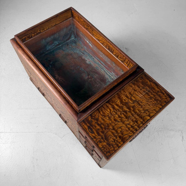 Japanese Wooden Hibachi Tea Cabinet with Drawers, 1920s For Sale - Image 13 of 14