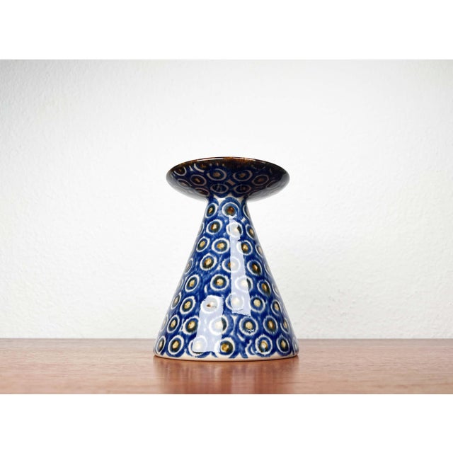 Mid-Century Modern German Vase with Peacock Design, in Very Good conditions. Designed 1960 to 1969