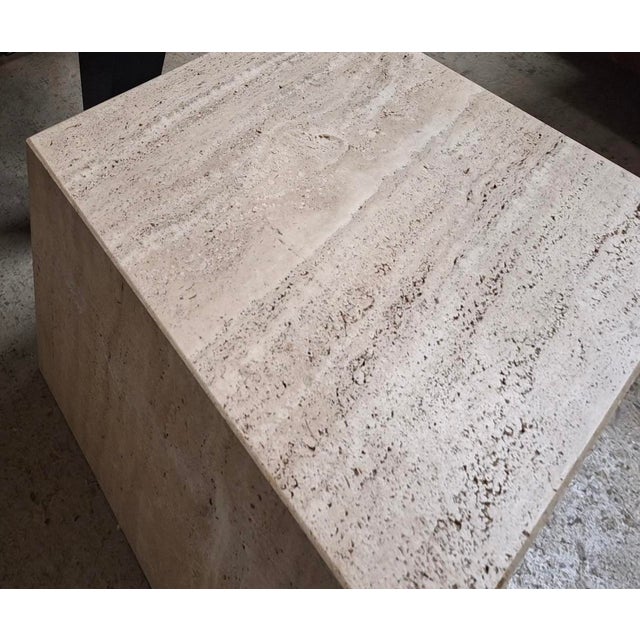Italian Veined Travertine Coffee Table For Sale - Image 5 of 13