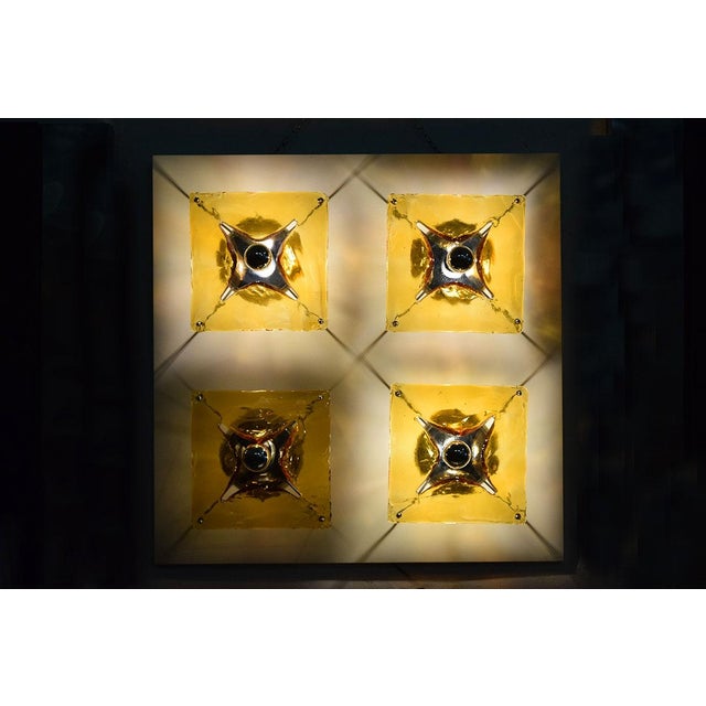 1970s Large Murano Glass 4-Light Wall Sconce from Mazzega, 1970s For Sale - Image 5 of 11