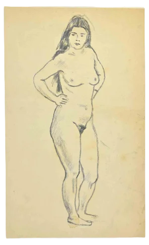 Mino Maccari, Nude, Pencil Drawing, 1960s