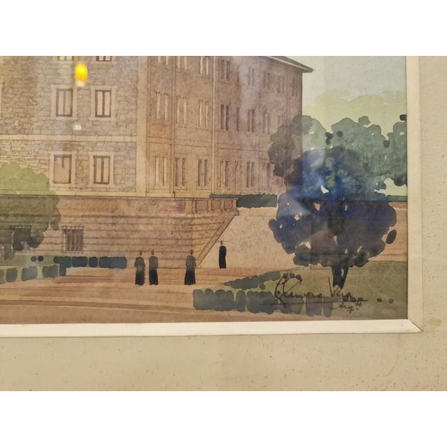 Luis Cervera Vera, Elevation of Architectural Project, 1970, Watercolor For Sale - Image 7 of 16