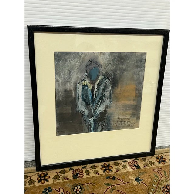 Nancy Willis Spy With Revolver Signed Pastel/Oil on Paper, Circa 1980 For Sale - Image 10 of 11