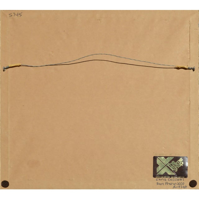 1990s 650 Chris Cacciotti "Chimneys at Dusk" Abstract Landscape 1991 For Sale - Image 5 of 7