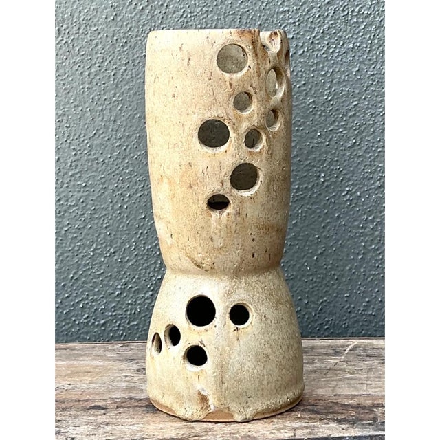 Vintage Abstract Studio Pottery Vase For Sale - Image 11 of 12