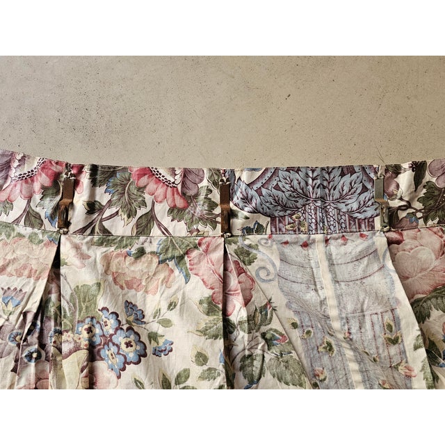 Chintz Fabric Curtains with Indian-Style Print, 1920s, Set of 2 For Sale - Image 10 of 11