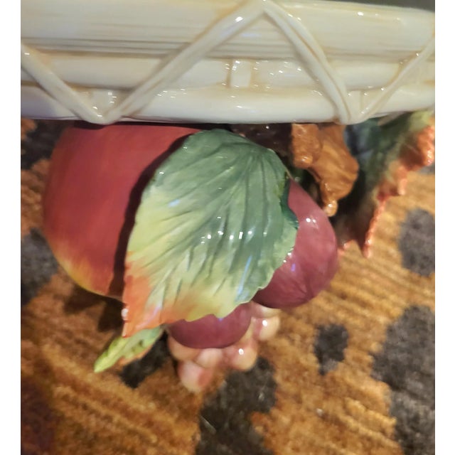 Purple Vintage Ceramic Fitz and Floyd Colorful Fruit Wall Shelf Bracket Sconce For Sale - Image 8 of 8