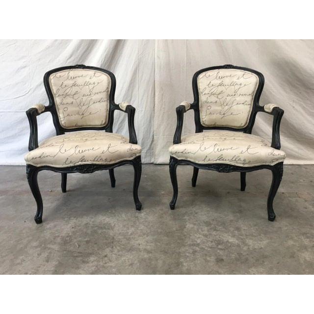 19th Century Louis XV Style Tan Upholstered Arm Chairs - a Pair For Sale - Image 11 of 11