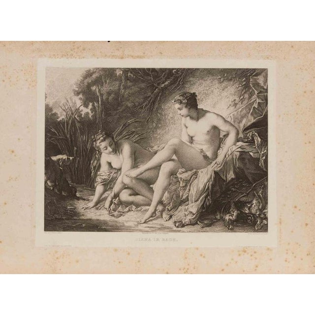 Etching on paper after the celebrated Rococo composition by François Boucher, depicting the goddess Diana in a moment of...
