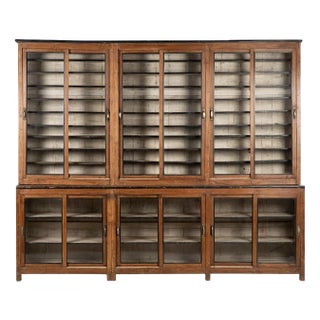 Antique Teak Bookcase with Patina For Sale