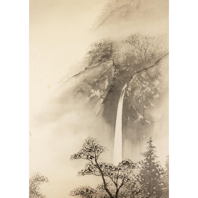 Showa Era Japanese Sansui Scroll Painting by Keigen For Sale - Image 11 of 17