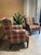 1990s Custom Calico Corners Tartan Plaid & Wood Wingback Chairs, English Country - A Pair For Sale - Image 5 of 12
