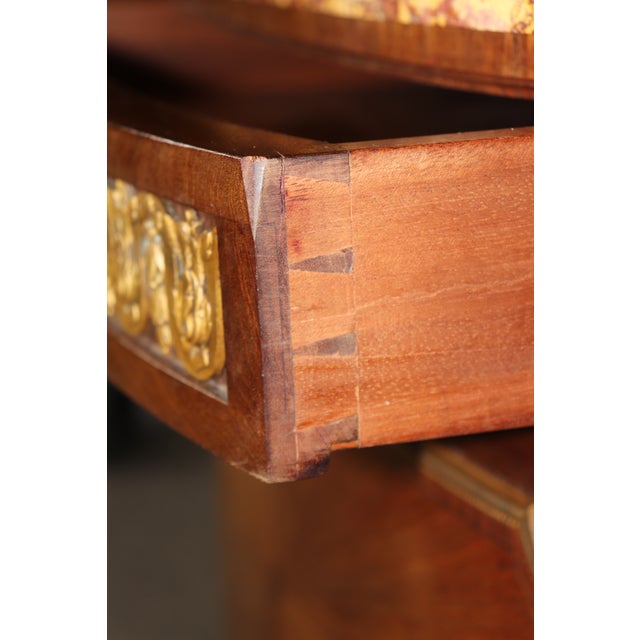 Fine Breche Marble Top Paul Sormani Attributed Bronze Mounted Inlaid Commode For Sale - Image 11 of 15