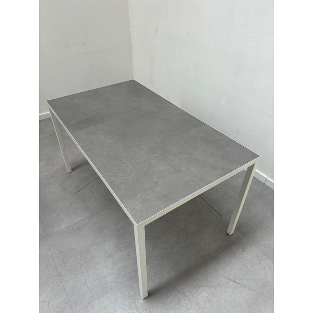 Contemporary Vintage Grey & White Ceramic Table For Sale - Image 3 of 5