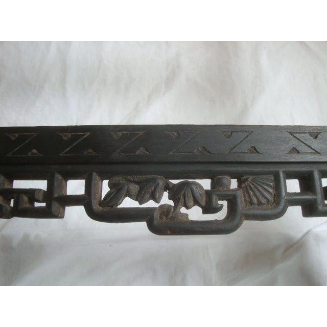 Late 19th Century 19th C. Chinoiserie Elephant Carving Wood Fire Screen For Sale - Image 5 of 8