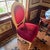 Ruby Red Pair French Velvet Silk Fabric Trim Custom Accent Chairs For Sale - Image 10 of 10