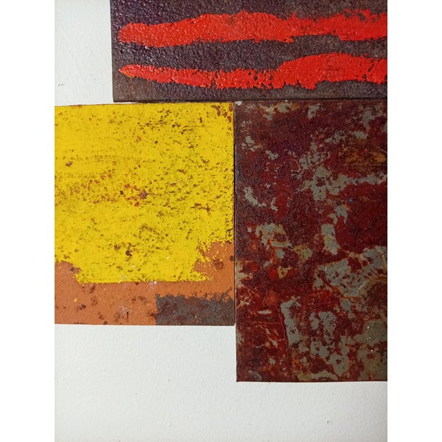 Contemporary Abstract Oil, Tempera, Aerosol, Rust on Metal "N 193" by Andre Debono For Sale - Image 9 of 11