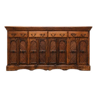 Antique Indian Sideboard with Lattice Doors For Sale