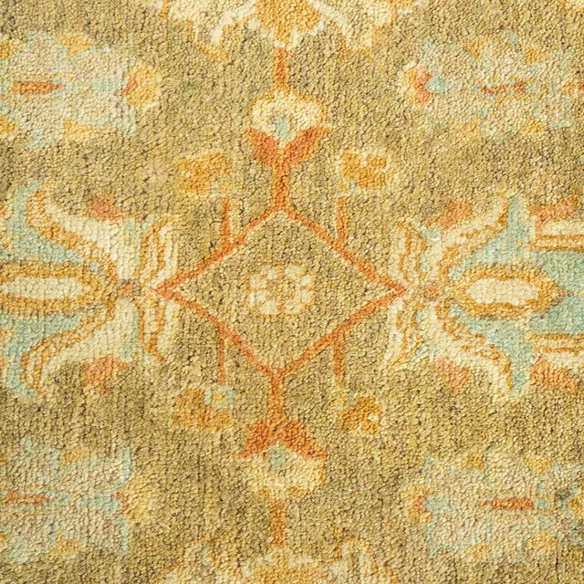 Traditional Mogul Collection Hand-Knotted Area Rug - Green 6' 2" x 9' 4" For Sale - Image 3 of 4