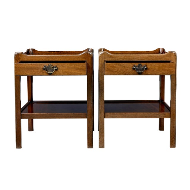 1960s Vintage Georgian Style Bedside Tables, 1970, Set of 2 For Sale - Image 5 of 9