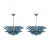 Blue Turquoise Palmette Murano Chandelier, 82 Elements Murano Shutters - a Pair For Sale