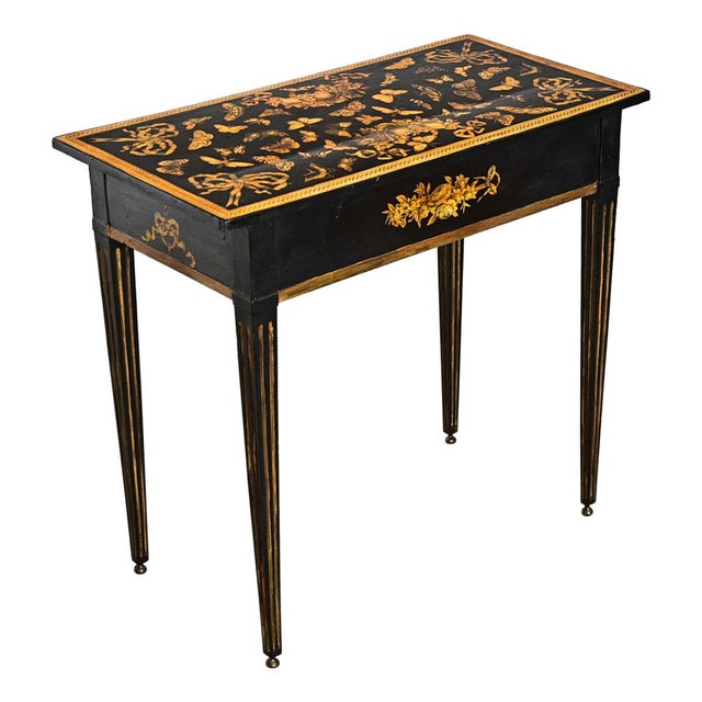 Early 20th Century Early 20th Century English Painted Vintage Table with Découpage For Sale - Image 5 of 13