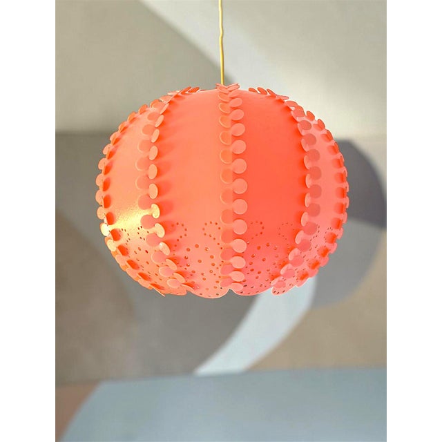 Large Danish Modern Coral Acrylic Modular Hanging Light, Ukraine, 1970s For Sale - Image 18 of 18