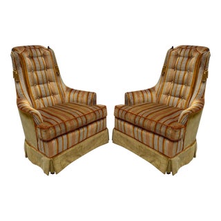 1970s Velvet High Back Chairs From Highland House - a Pair For Sale