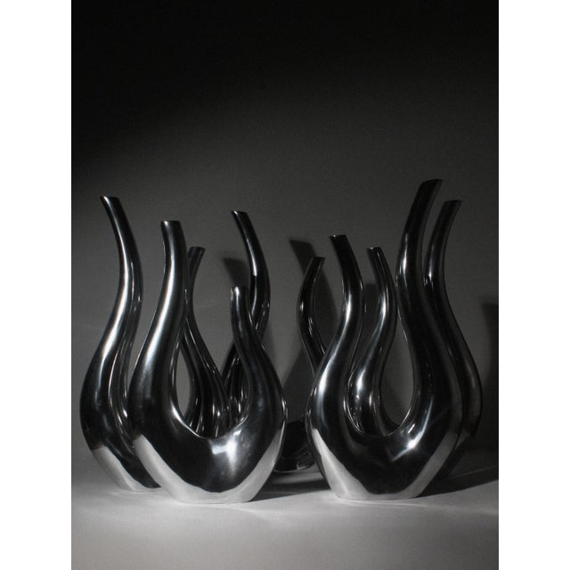 Vintage Sculptural Aluminum Vessel, 1980, in Very Good conditions. Designed 1980 to 1989