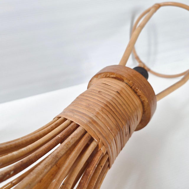 Vintage Table Lamps in Rattan and Beech, 1960s, Set of 2 For Sale - Image 11 of 14