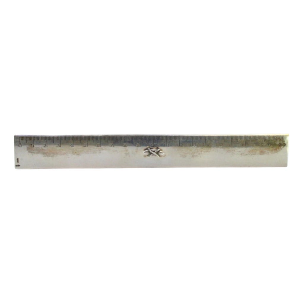 Silver Scale Ruler with Central Knob Handle | Chairish
