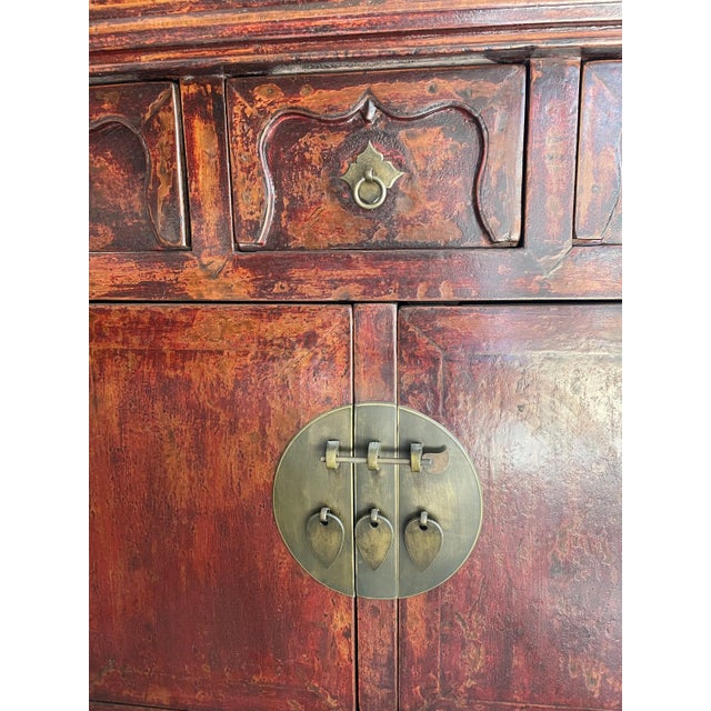 A beautiful example of a mid-19th-century decorative four-door sideboard with removeable interior shelves. Relief carved...
