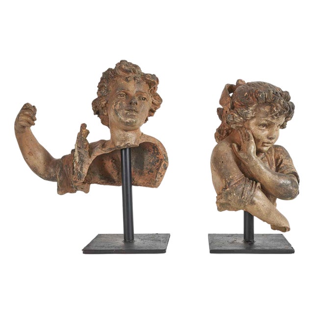 Terracotta Children, Late 19th Century, Set of 2 For Sale