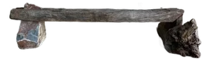 Primitive Mesquite Wood and Stone Bench Curated by Ambianic