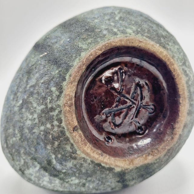 Modernist Grog Clay Ceramic Vase by Ágoston Simó For Sale - Image 10 of 11