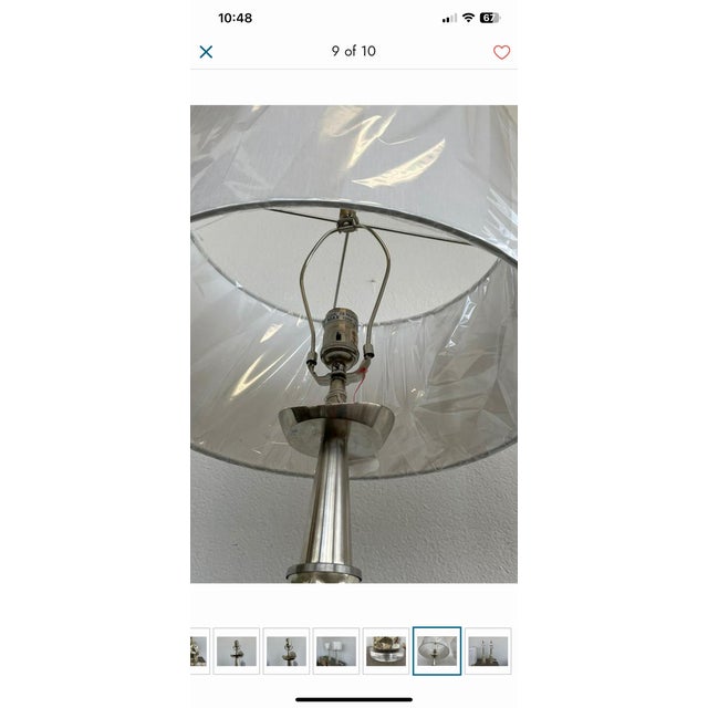 Glass Mercury Glass Faceted Table Lamps from Mr..Brown - a Pair For Sale - Image 7 of 7