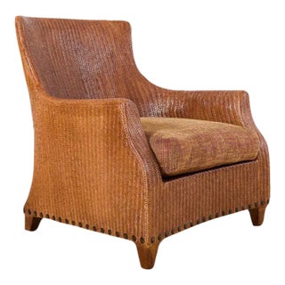 Organic Modern Rattan Wicker Lounge Chair by Lane Venture For Sale
