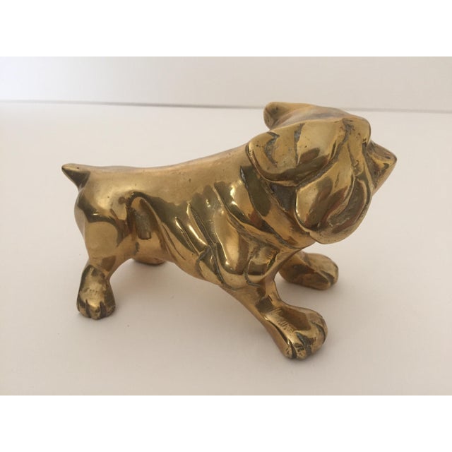 MidCentury Solid Brass English Bulldog Statue Paperweight Chairish