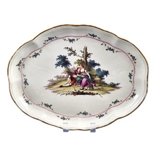 Antique Marseille Porcelain Tray by Joseph-Gaspard Robert, 1700s For Sale