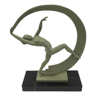 Art Deco Female Figurine Bacchanal by Max Le Verrier, 1920s For Sale