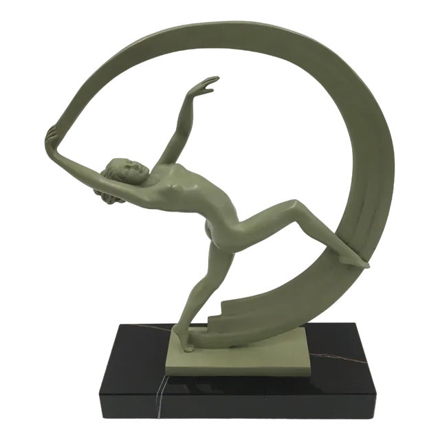 Art Deco Female Figurine Bacchanal by Max Le Verrier, 1920s For Sale