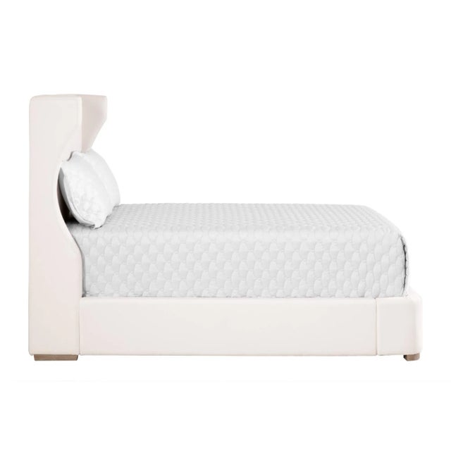 Wood Balboa White Upholstered Bed, California King For Sale - Image 7 of 12