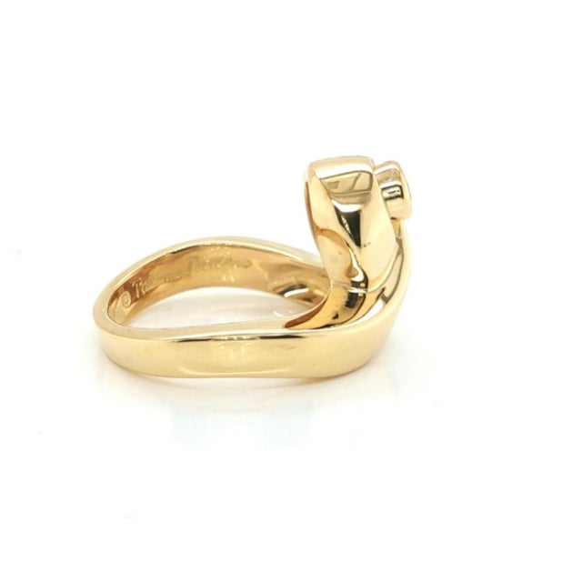 Contemporary Mid 20th Century Tiffany & Co Paloma Picasso Diamond Loop Ring 18K Yellow Gold Size 5 For Sale - Image 3 of 7
