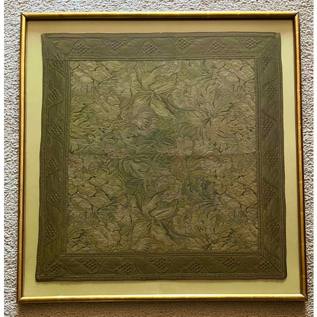 This beautiful antique classic Verdure tapestry features woven leaves in shades of Olive Green with a metallic woven...